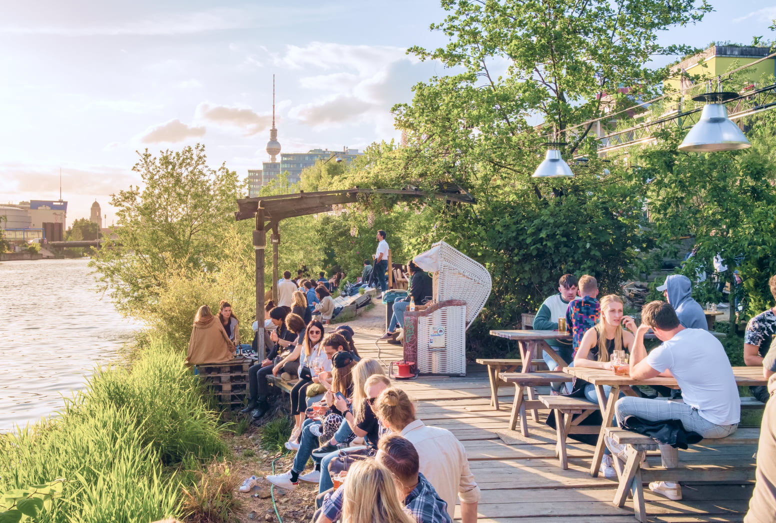 Meeting point for young people in summer in Berlin