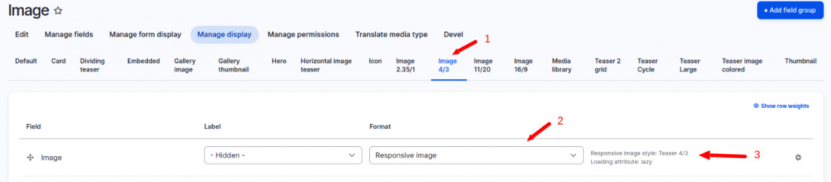 Image manage display