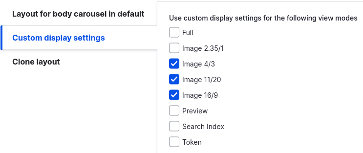 Parent Custom Display Settings