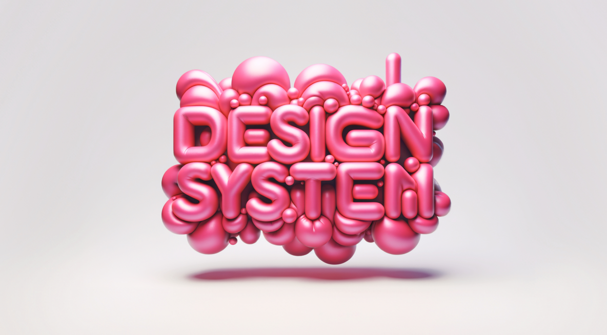 Design systems as a bubbly letter image